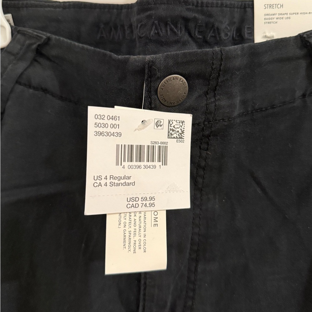 Super High-Rise Black Baggy Cargo Wide Leg Pants